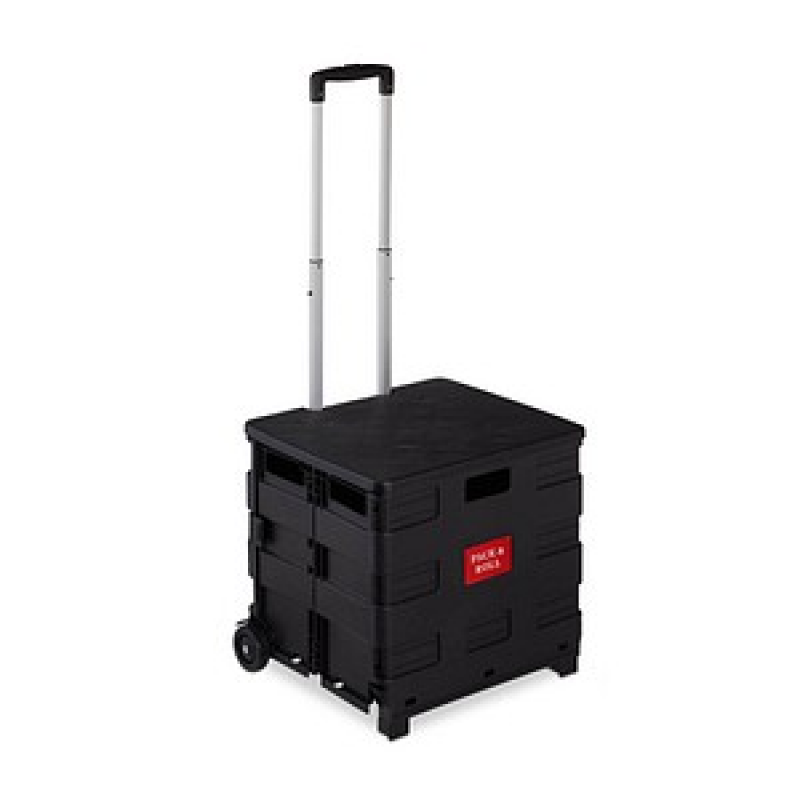 relaxdays Einkaufstrolley Kunststoff schwarz 45,0 x 38,0 x 99,0 cm – Bild 1 von 9