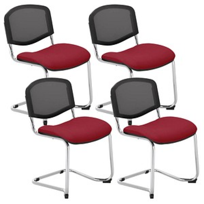 Nowy Styl Besucherstuhl Iso Ergo Mesh bordeaux Stoff, 4 St. – Bild 1 von 2