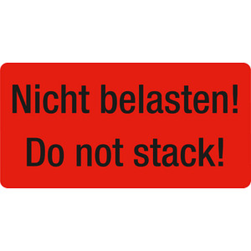 EICHNER Warnetiketten rot »Nicht belasten!« 100,0 x 50,0 mm, 250 Etiketten – Bild 1 von 2