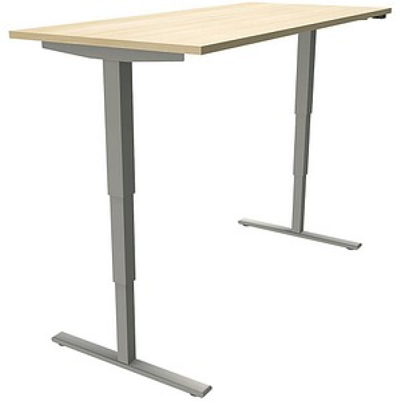 fm Sidney elektrisch höhenverstellbarer Schreibtisch königsahorn rechteckig, T-Fuß-Gestell silber 180,0 x 80,0 cm – Bild 1 von 2