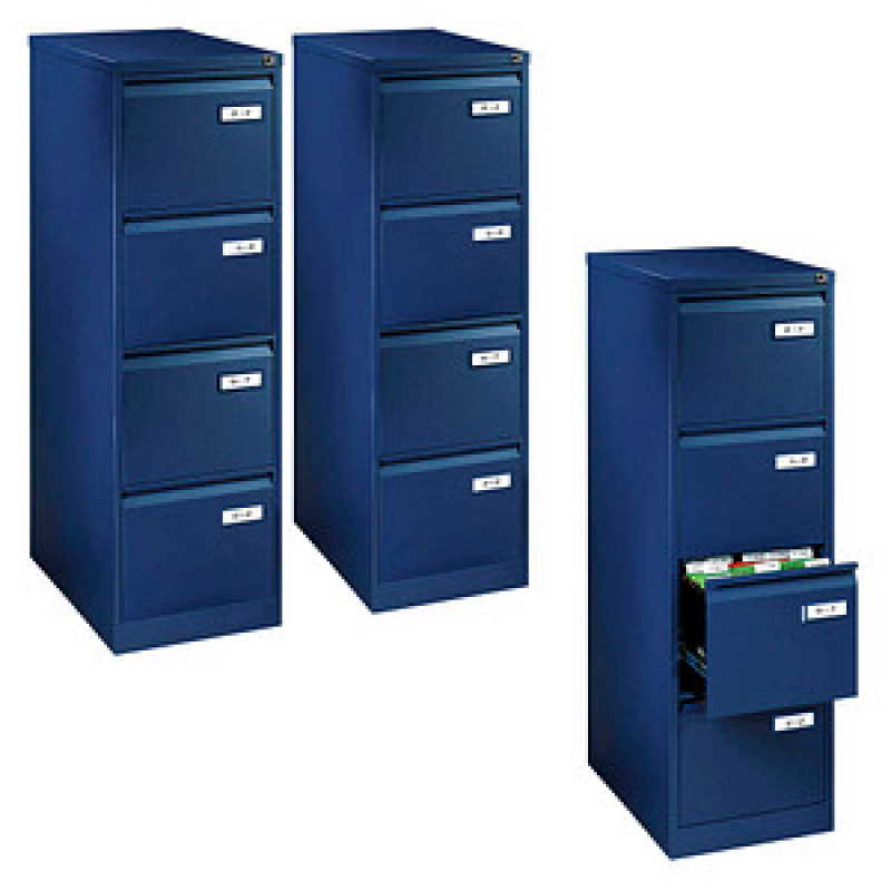 AKTION: BISLEY LIGHT Hängeregistraturschränke oxfordblau 4 Schubladen 41,3 x 62,2 x 132,1 cm, 3 St. – Bild 1 von 6