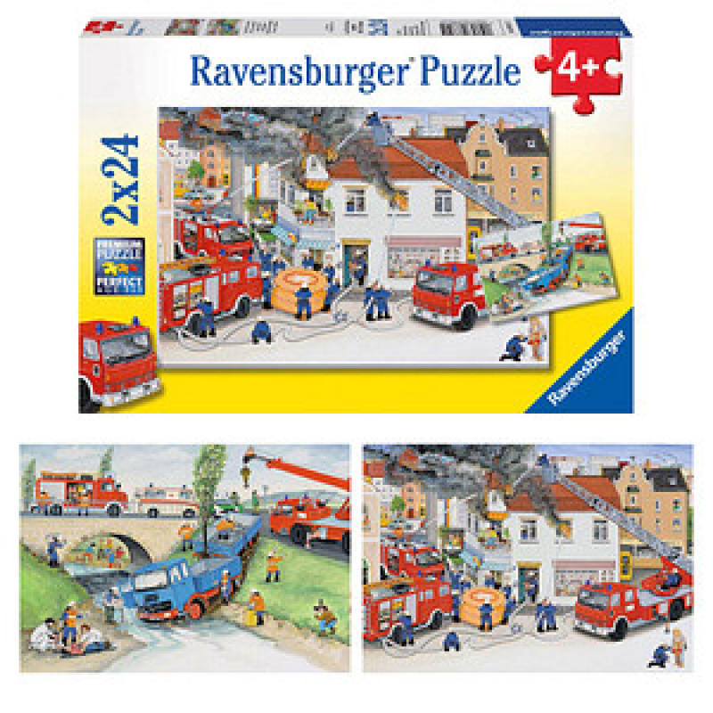 Ravensburger Bei der Feuerwehr Puzzle, 2 x 24 Teile – Bild 1 von 4