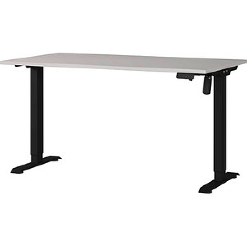 GERMANIA Boras höhenverstellbarer Schreibtisch kaschmir rechteckig, T-Fuß-Gestell schwarz 140,0 x 80,0 cm – Bild 1 von 4