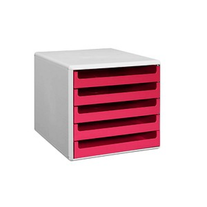 M&M Schubladenbox sunset-red 30050960, DIN A4 mit 5 Schubladen, 1 St. – Bild 1 von 3