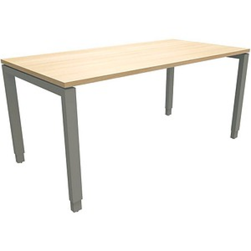 fm Sidney höhenverstellbarer Schreibtisch königsahorn rechteckig, 4-Fuß-Gestell Quadratrohr silber 160,0 x 80,0 cm – Bild 1 von 2