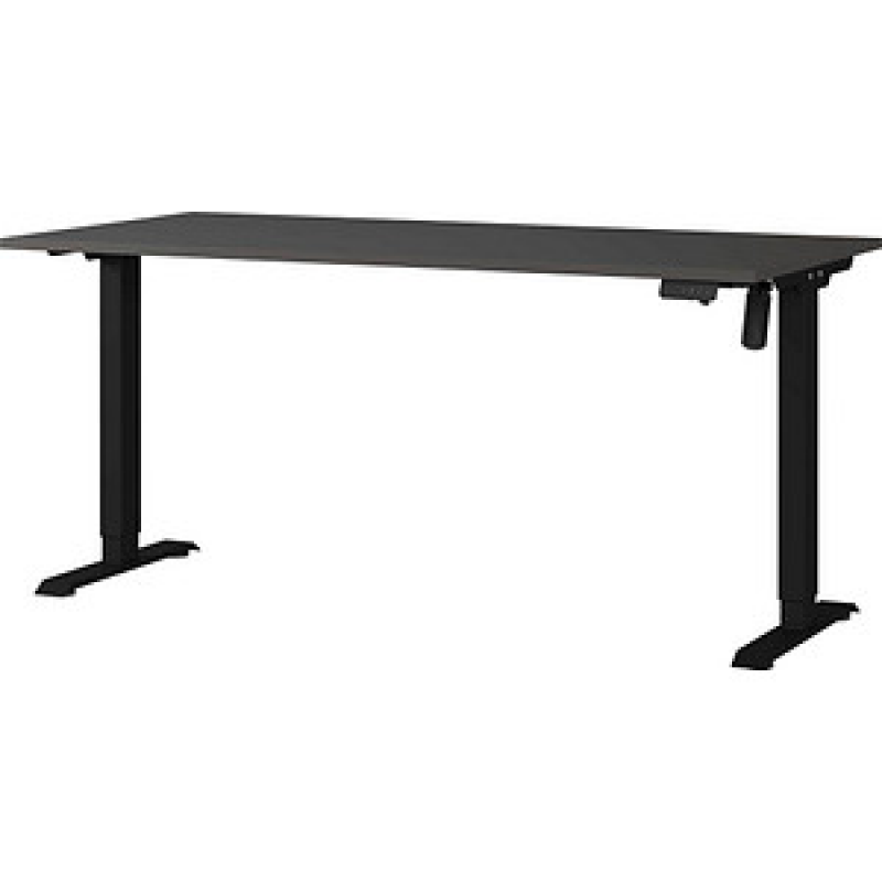 GERMANIA Boras höhenverstellbarer Schreibtisch grafit rechteckig, T-Fuß-Gestell schwarz 160,0 x 80,0 cm – Bild 1 von 5