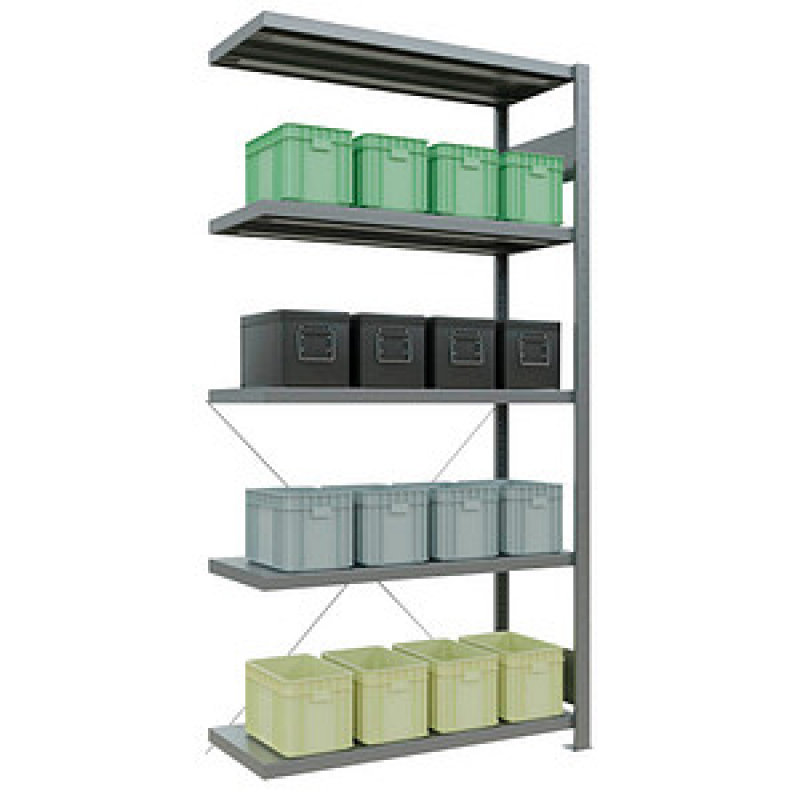 SCHULTE Anbau-Schwerlastregal MULTIplus 250 12945 silber 100,0 x 40,0 x 200,0 cm – Bild 1 von 6
