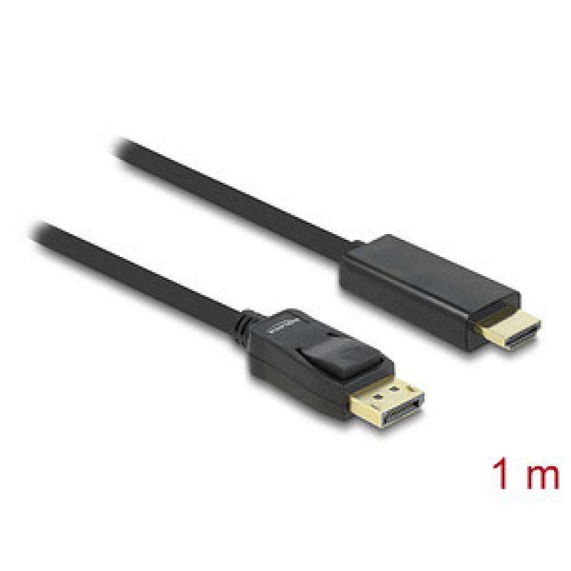 DeLOCK DisplayPort 1.1/High Speed HDMI Kabel 1,0 m schwarz, 1 St. – Bild 1 von 2