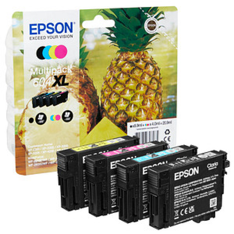 EPSON 604XL/T10H64 (Ananas) schwarz, cyan, magenta, gelb Druckerpatronen, 4er-Set – Bild 1 von 5