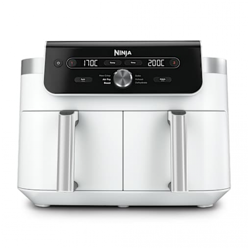 Ninja DualZone XL-Heißluftfritteuse mit 9,5 l Fassungsvermögen und 2 Schubladen in Weiß | DZ901EUWH | von SharkNinja – Bild 1 von 2