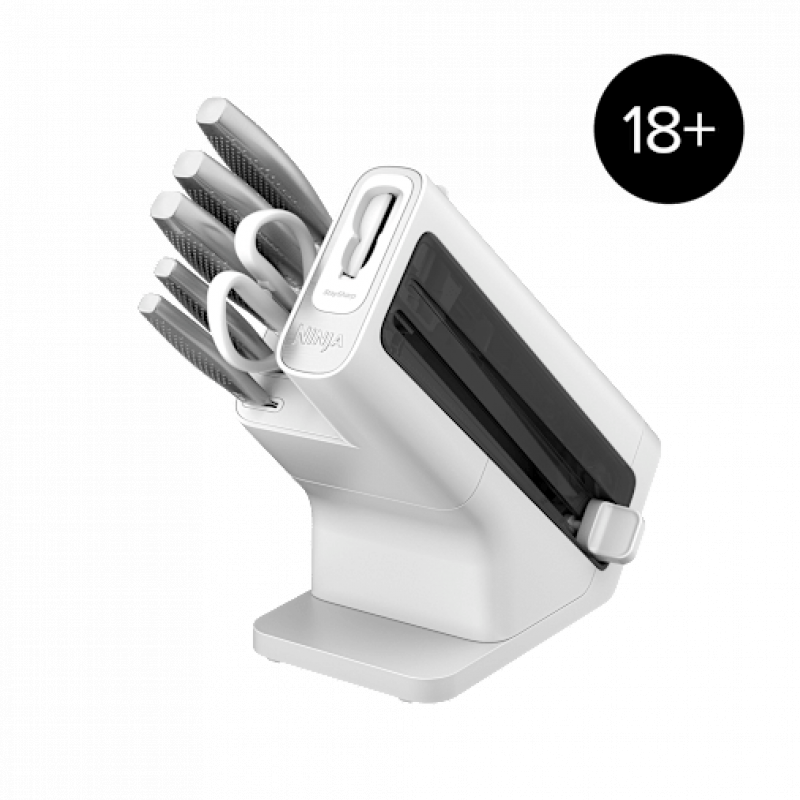Ninja StaySharp Rostfreier Messerblock mit integriertem Schleifer 6-teiliges Set in Weiß | K62006EUWH | von SharkNinja – Bild 1 von 2