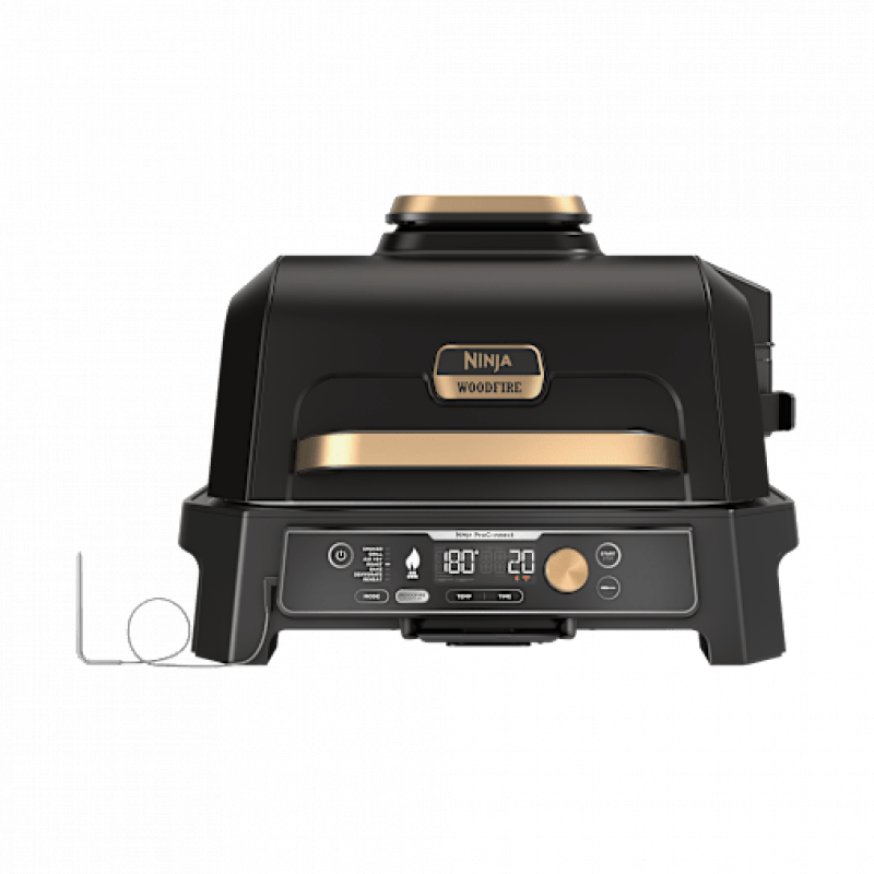 Ninja Woodfire Pro Connect XL Elektrischer Outdoor Grill & Smoker mit Abdeckung in Schwarz | OG901EUBK1 | von SharkNinja – Bild 1 von 2