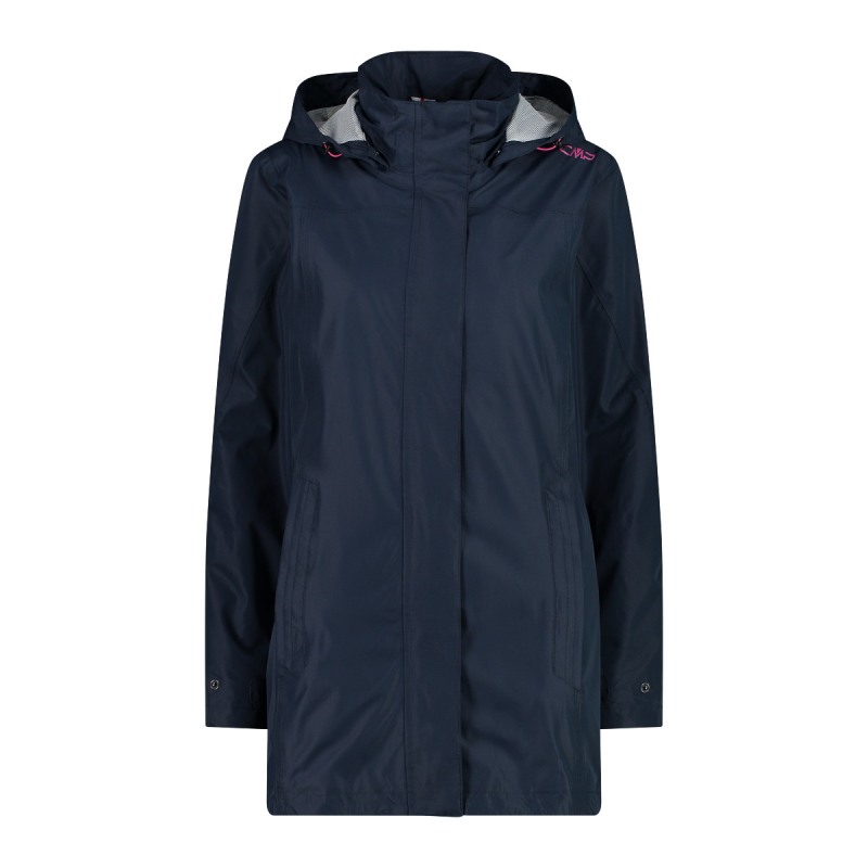 Damen wasserdichte Regenjacke mit Druckknöpfen und Kapuze CMP