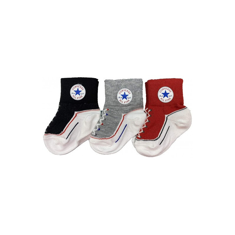 Gestreifte Socken, Baby Converse (x3)