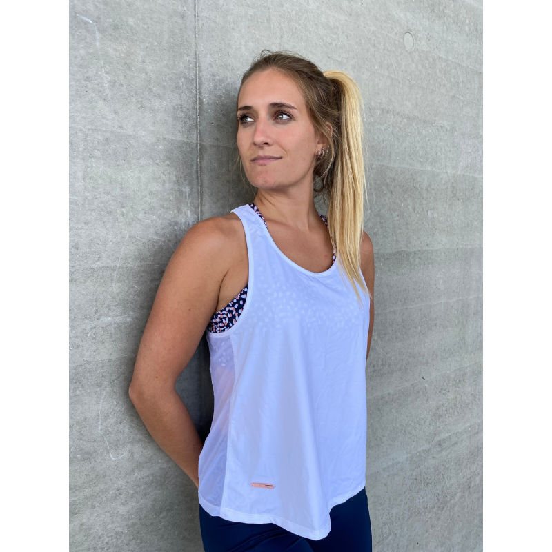 Débardeur Damen Les Poulettes Fitness tulle blanc