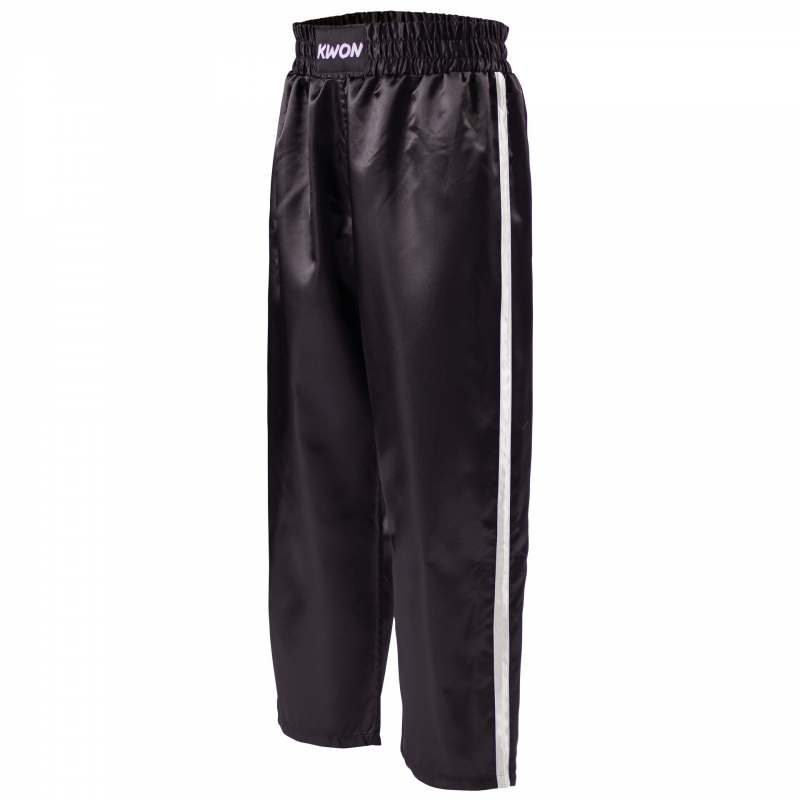 Kickboxing-Hose Satin Kind Kwon Clubline Schw./Weiß