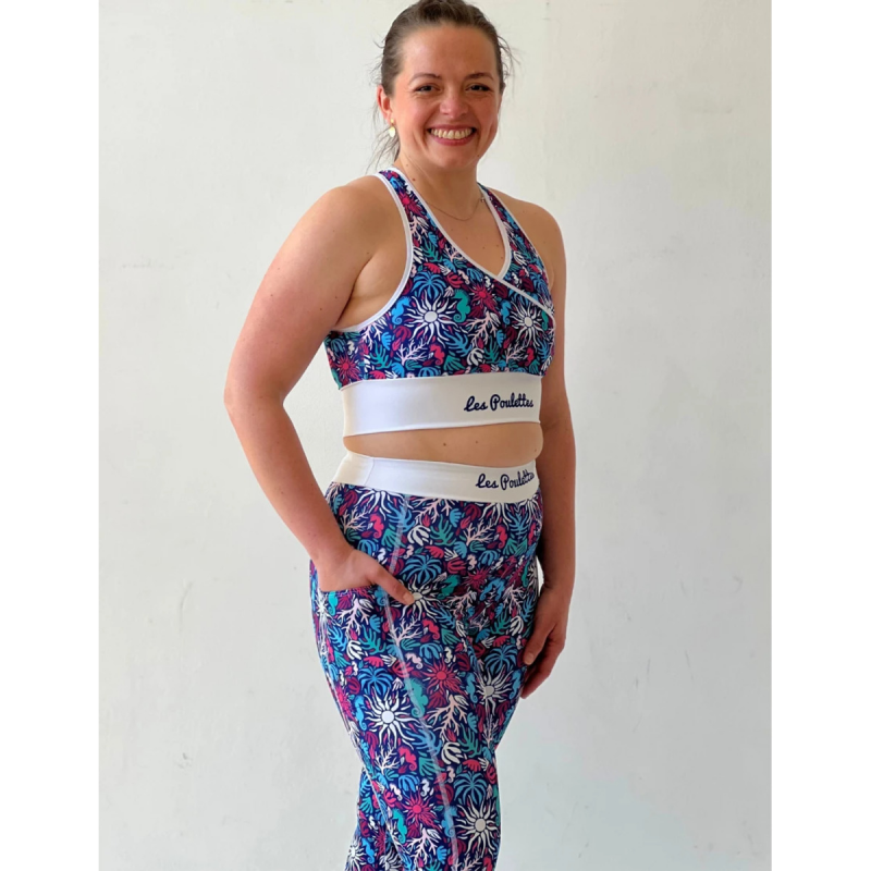 Lange Leggings, Damen Les Poulettes Fitness Hippocampe
