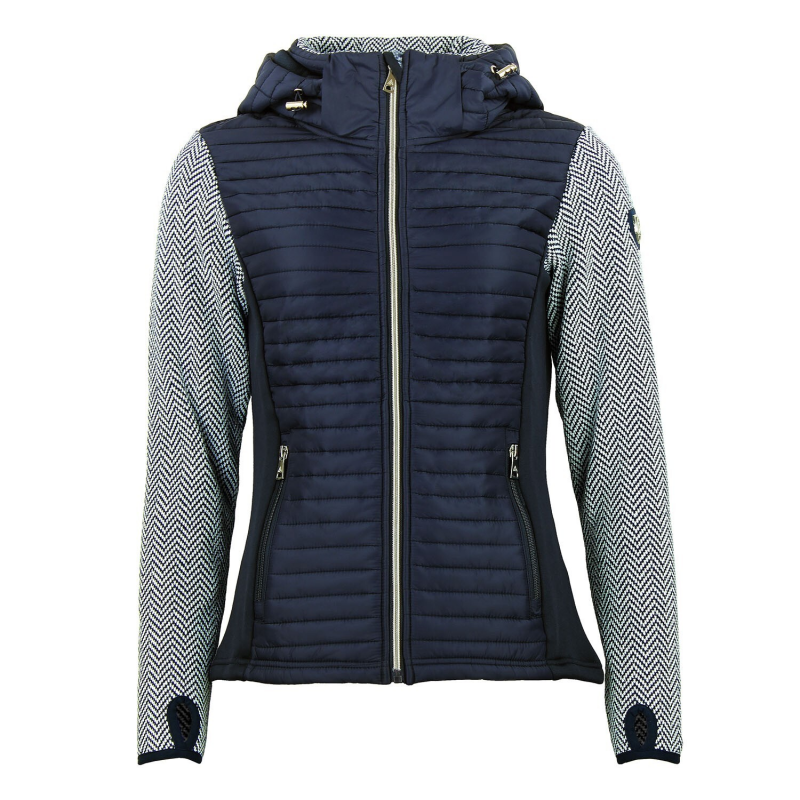 Damen Hoodie mit Reißverschluss aus drei Materialien Peak Mountain