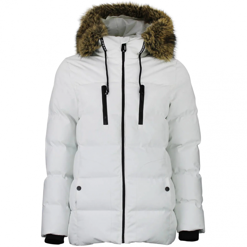 Damen Steppjacke mit Fellkapuze Peak Mountain