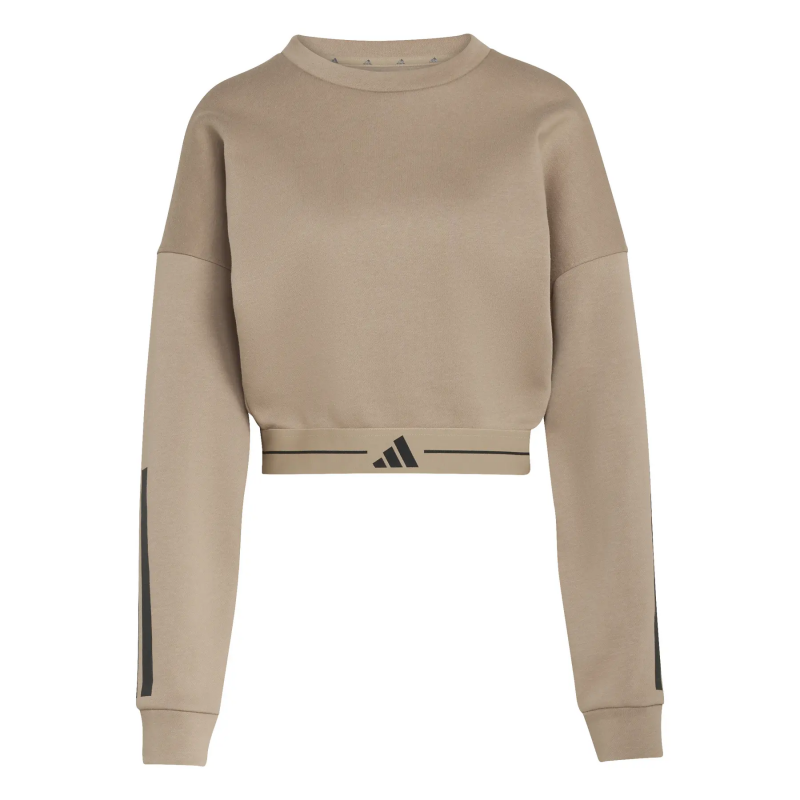 Sweatshirt crop Damen adidas Hyperglam 3-Stripes