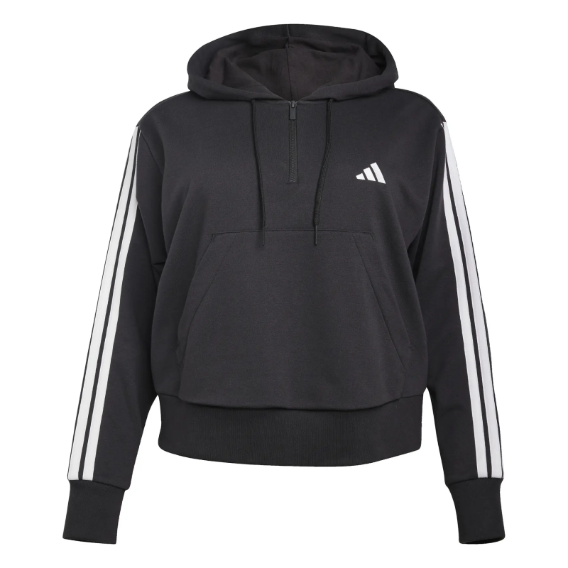 Damen Sweatshirt mit 1/4 Reißverschluss aus French Terry adidas Essentials 3-Stripes