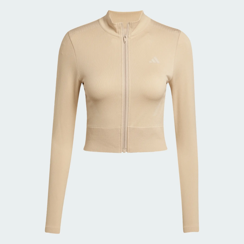 Damen Crop-Zip-Trainingsjacke adidas Essentials Through