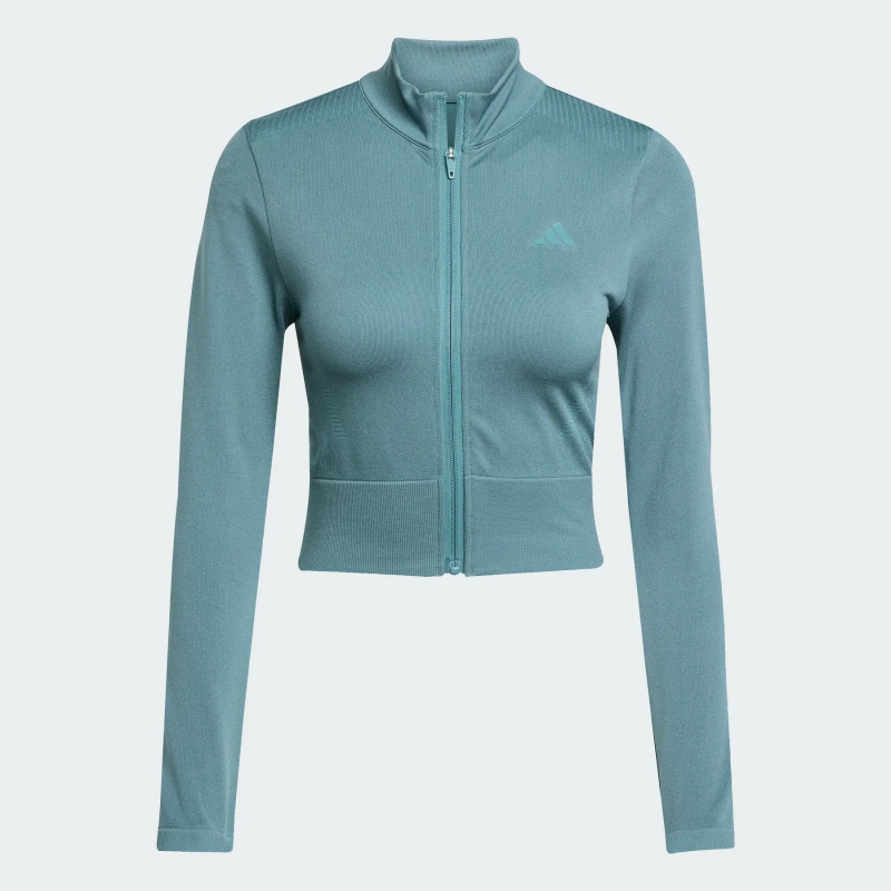 Damen Crop-Zip-Trainingsjacke adidas Essentials Through