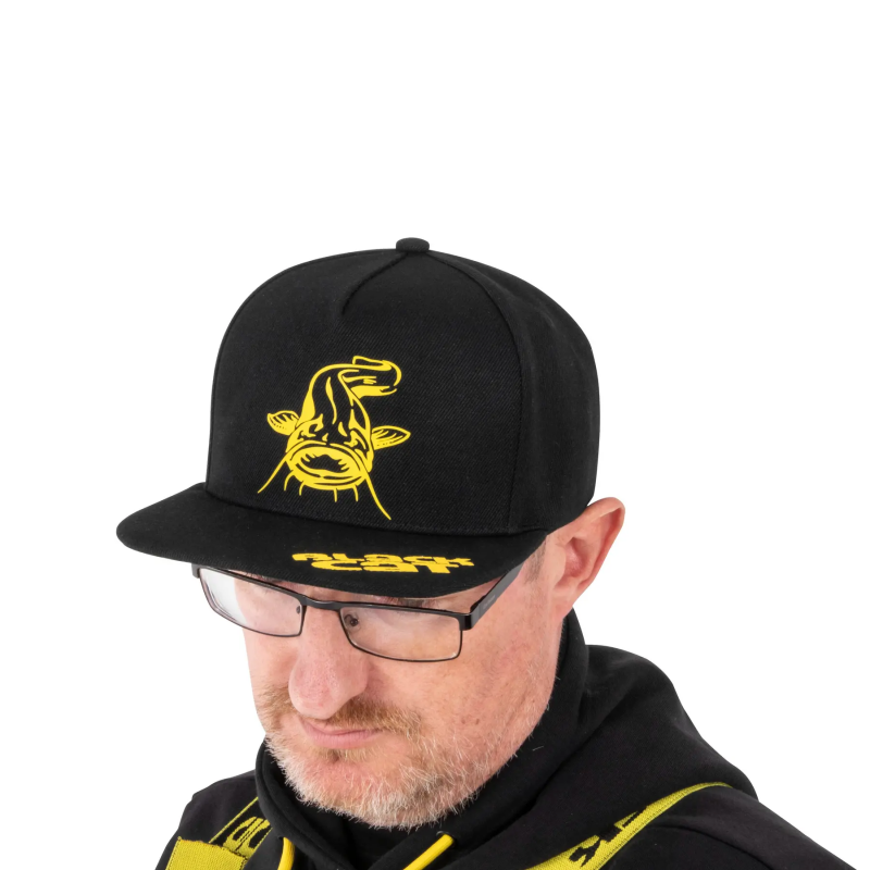 5-Panel-Cap Black Cat Flat Peak
