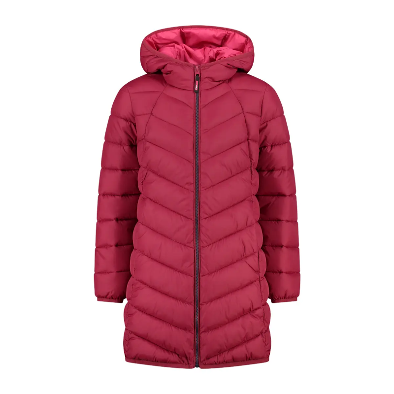 Lange Mädchen Steppjacke mit Kapuze CMP