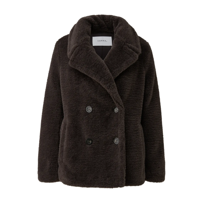 Damen Plüsch Outdoor Knopfjacke COMMA