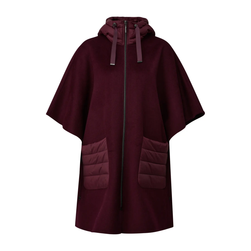Wollcape mit Kapuze und aufgesetzten Taschen Damen COMMA