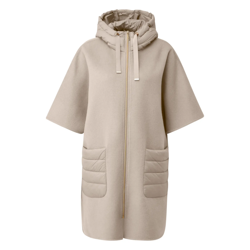 Wollcape mit Kapuze und aufgesetzten Taschen Damen COMMA