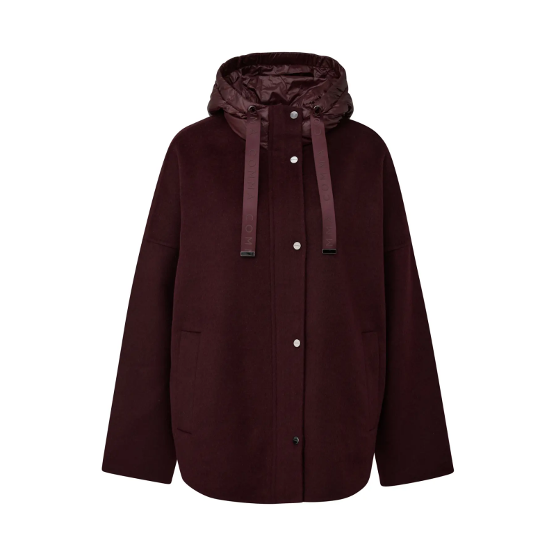 Damen Wollponcho mit Knopfkinnschutz COMMA