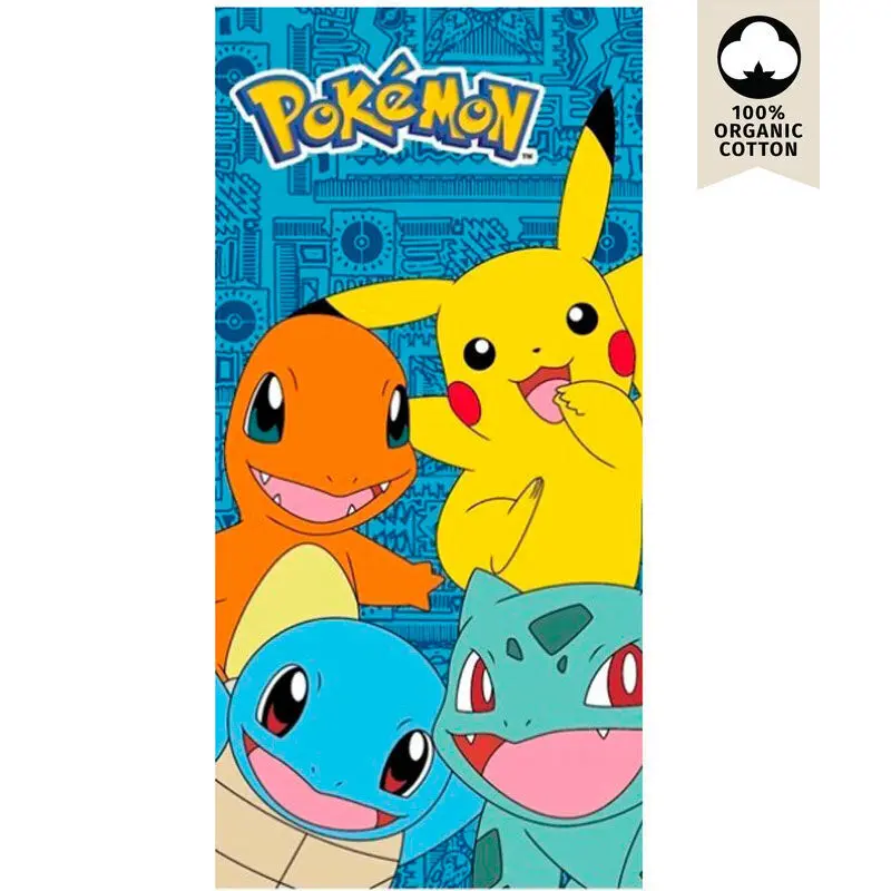 Strandhandtuch aus Baumwolle Educa Borras Pokémon