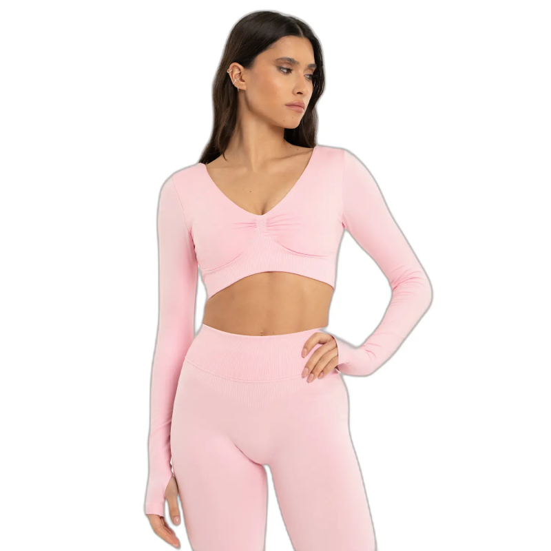 Langarmshirts Damen Gym Glamour Seamless open back