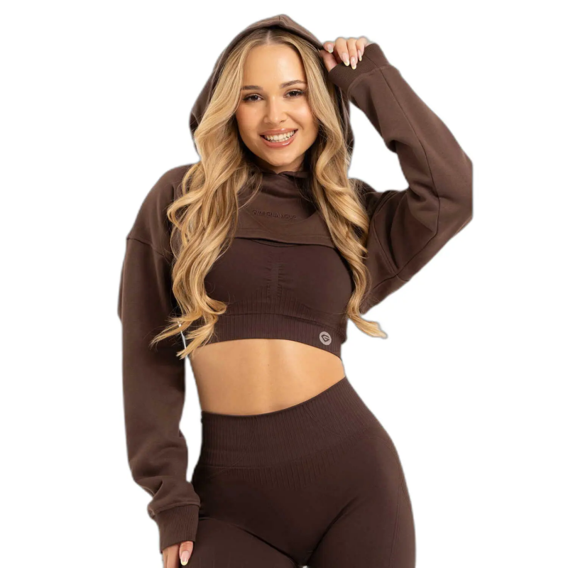 Crop Hoodie Damen Gym Glamour