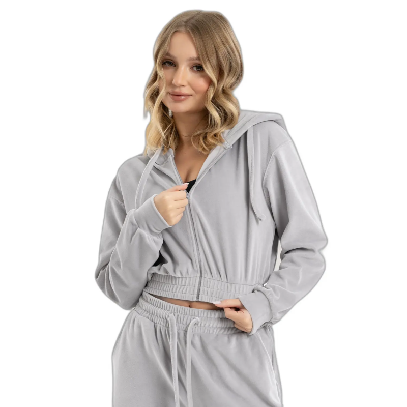 Fleece Zip Sweatshirt Damen Gym Glamour