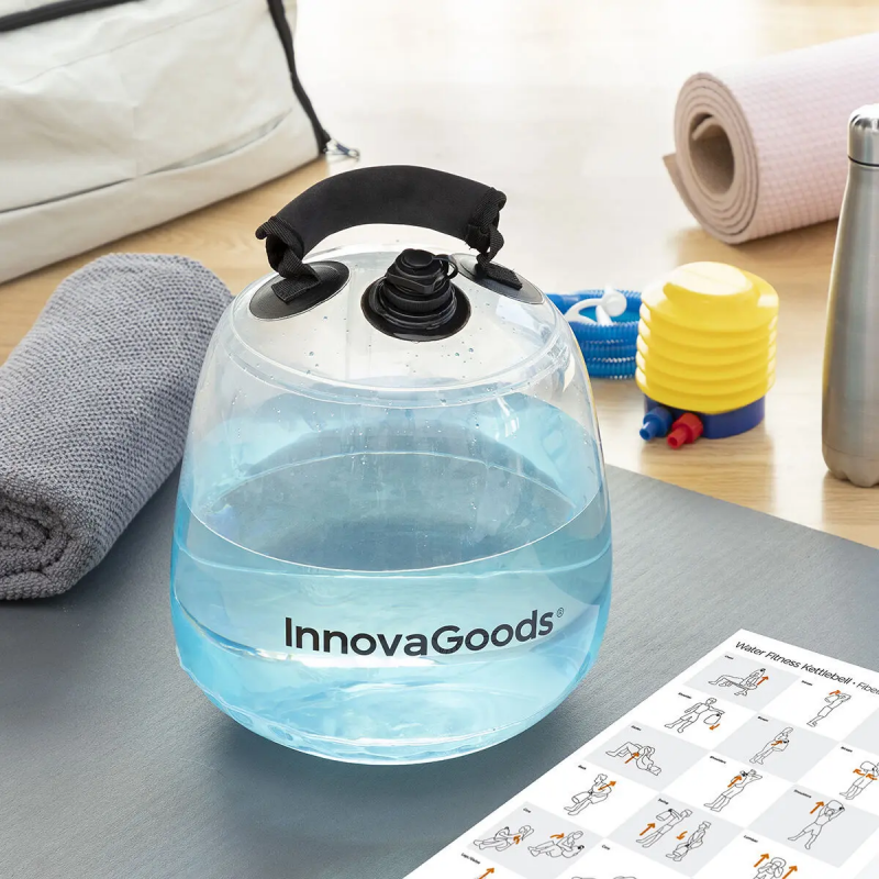 Wasser-Kettlebell für körperliches Training mit fibell-Übungsanleitung InnovaGoods
