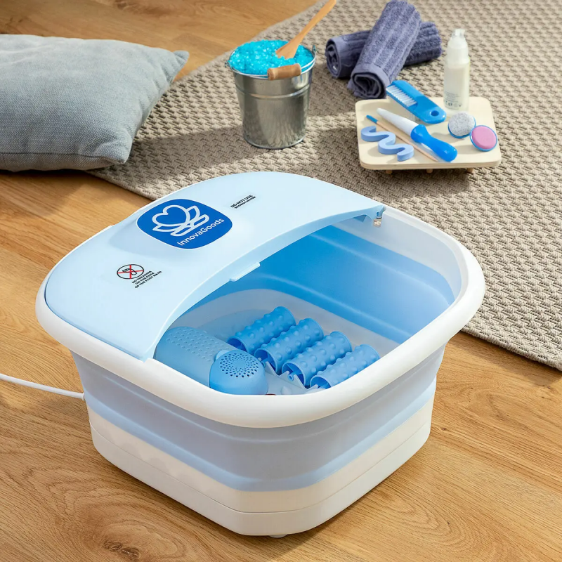 Zusammenklappbares Fußsprudelbad mit Rollen und Wassermassage InnovaGoods Footopy
