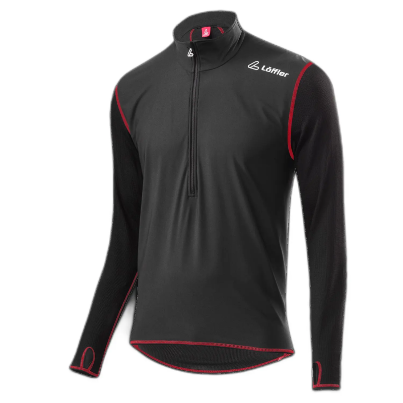 Langarmshirt mit halbem Reißverschluss Löffler Windstopper Transtex Light