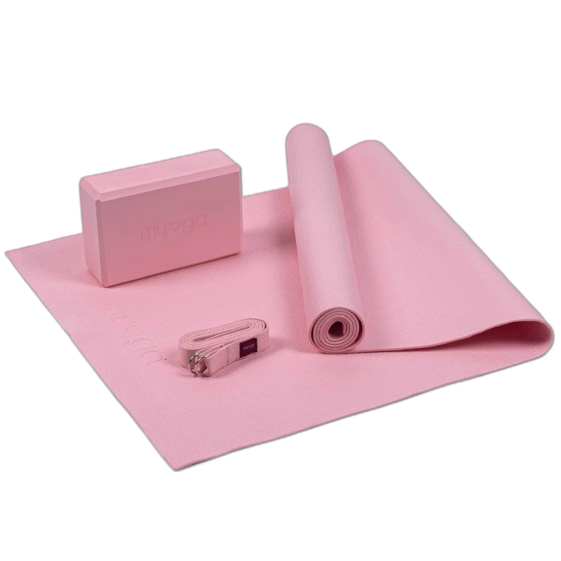 Yogamatte mit Block und Riemen Myga