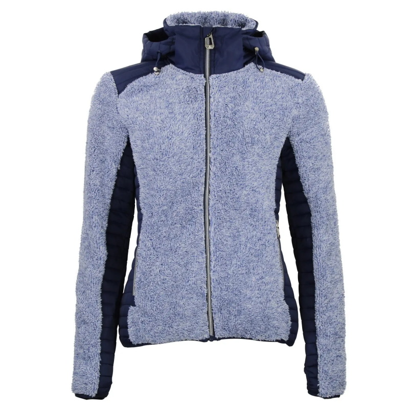 Zweifarbige Kapuzen-Fleecejacke für Damen Peak Mountain