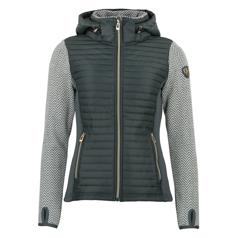 Fleece-Jacke mit abnehmbarem Kapuze und gesteppten Einsätzen für Damen Peak Mountain Andomo