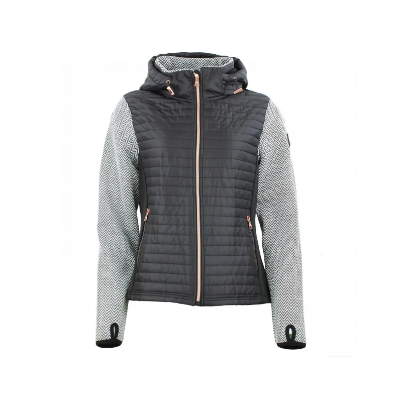 Fleece mit gesteppten Einsätzen und Kapuze, Damen Peak Mountain