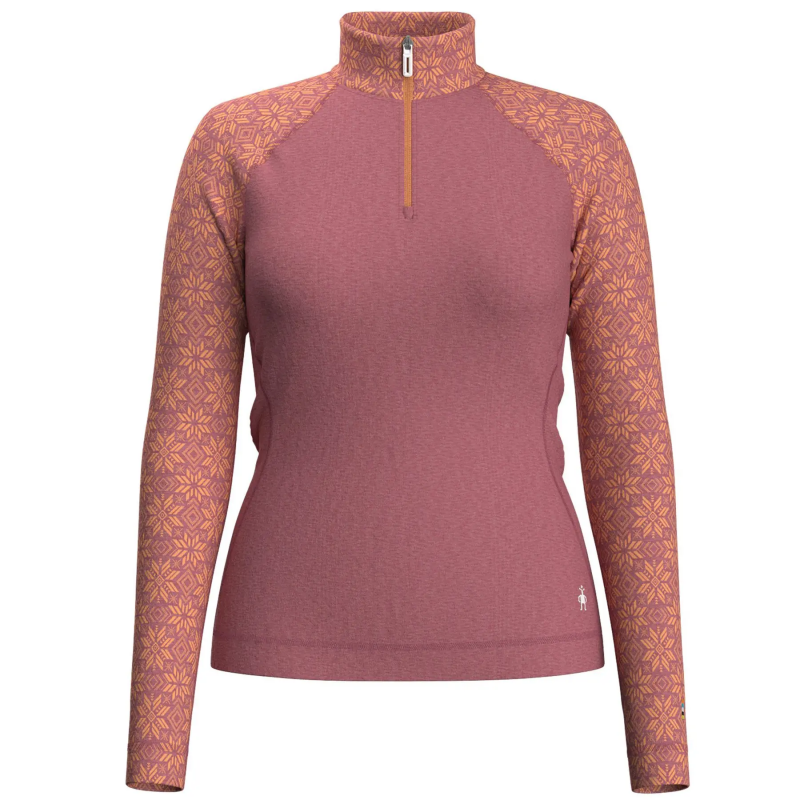 Klassischer Merinowolle Damen Thermo Sweatshirt mit 1/4 Reißverschluss Smartwool