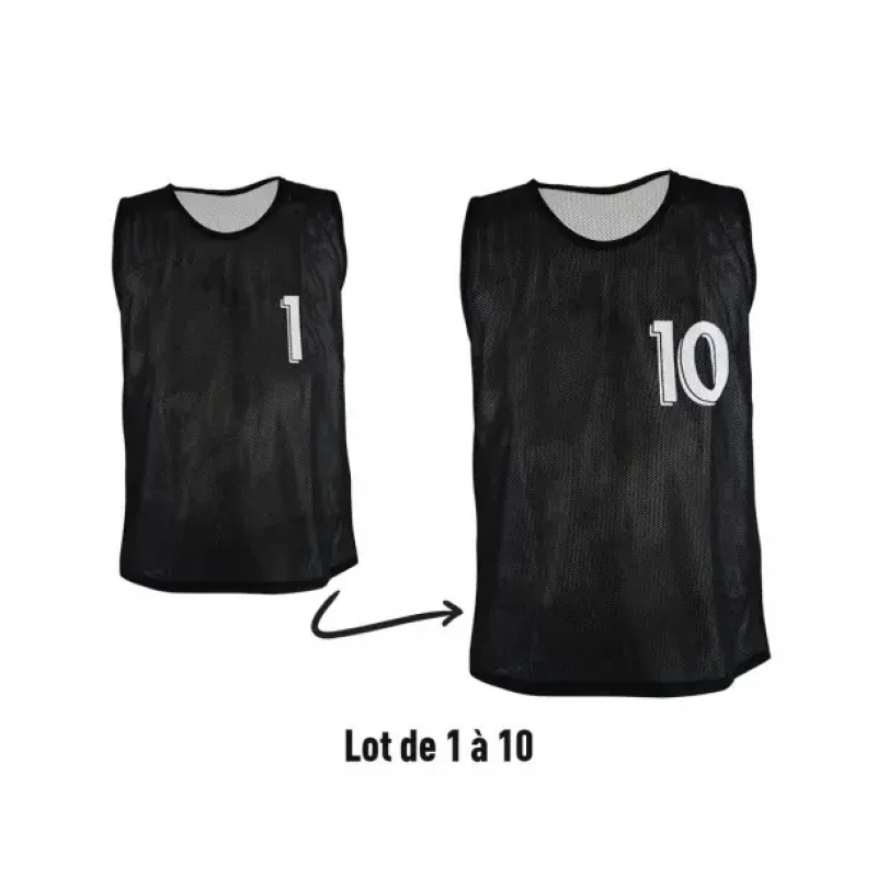 Nummerierte wendbare Westen Sporti N° 1 - 10 (x10)