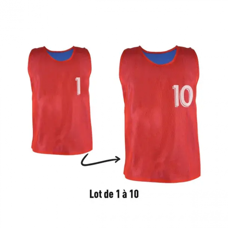 Nummerierte wendbare Westen Sporti N° 1 - 10 (x10)