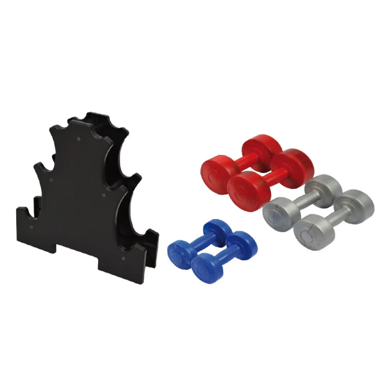 Set Paar Hanteln 1kg, 2kgs, 3kgs + Hantelständer Sporti