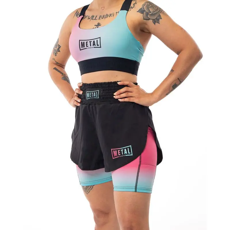 Kurze 2 in 1 Damen Metal Boxe Miami Vice