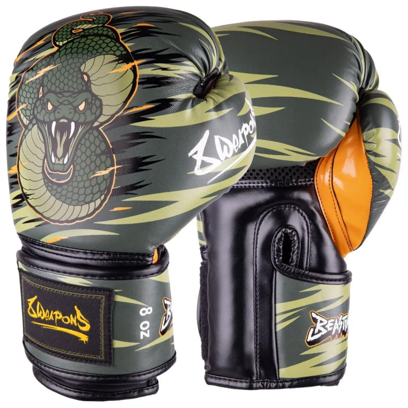 Thaiboxhandschuhe Viper-Motiv Kinder 8 Weapons